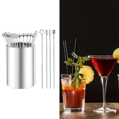 20Pcs Cocktail Picks with Holder Drink Toothpicks Party Supply Appetizer Skewers for Kitchen Cupcake