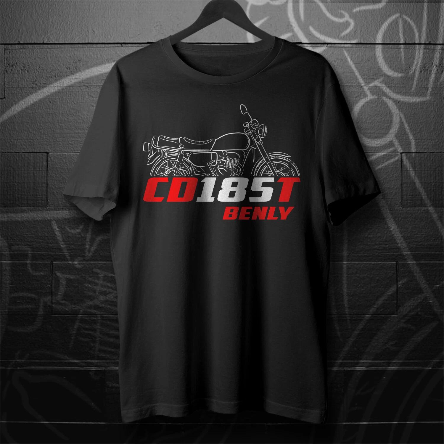 Black men s and women s T-shirt Honda CD185T Benly 1979 - Motorcycle S