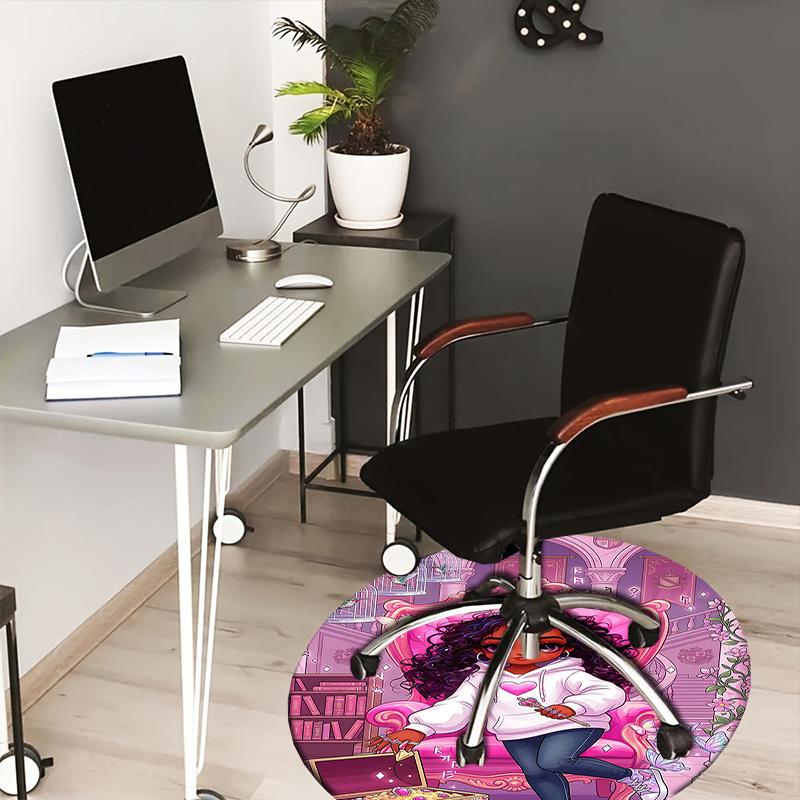 

1PC Princess Crown Non-Slip Floor Round carpet, Office, family, bedroom, Large Area Rug Indoor Rugs, Durable Polyester-L0420 80cm by 80cm