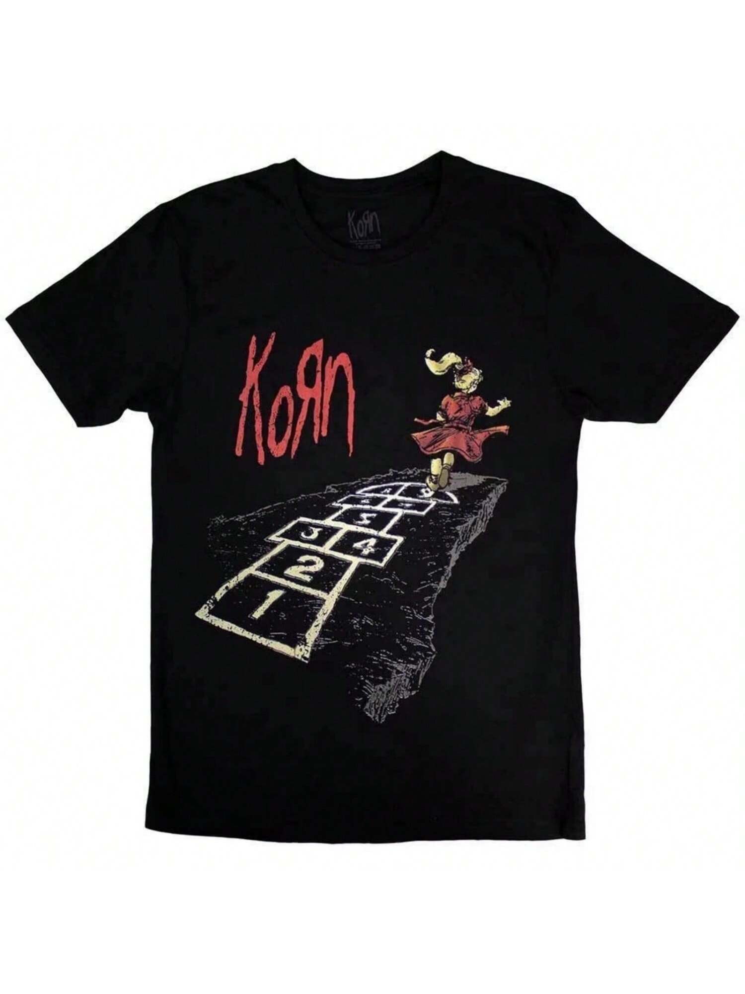 2025 Hot Cotton T Shirt Korn Follow The Leader Hopscotch s And Printed T-Shirt NEW OFFICIAL Unisex S разноцветный