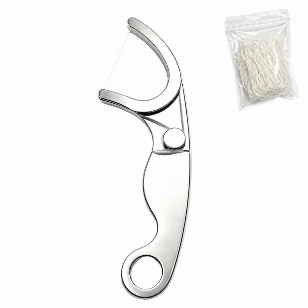 Refillable Metal Dental Floss Portable Toothpick New Stainless Steel Floss Pick  Teeth Cleaning 1pc