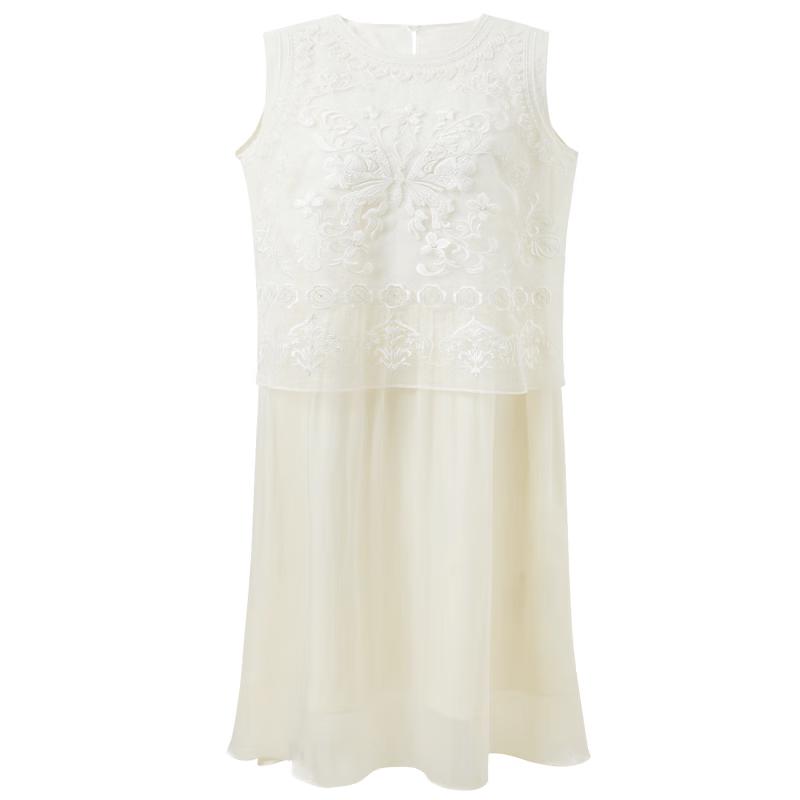 Sancai New Chinese Style Sleeveless Faux Two-Piece Long Dress L