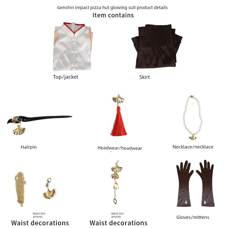 Yelan Ningguang Cosplay Pizza Hut Collaboration Cosplay Yelan Ningguang Cosplay Costume Anime Two-Dimensional Set