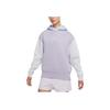 Nike Sportswear Embroidered Logo Colorblock Fleece-Lined Hoodie Pullover Women Tops Light-Purple DO6961-521