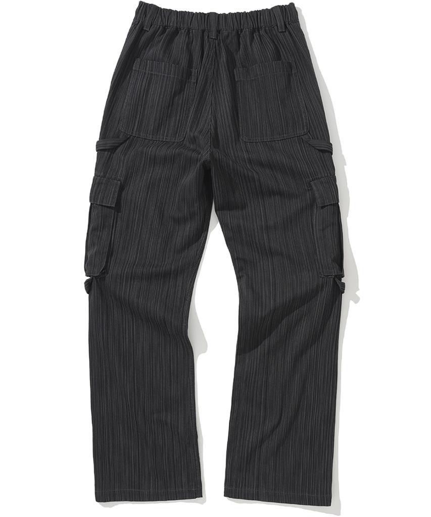 NOT4NERD Stripe Cargo Flare Fit Pants - Charcoal