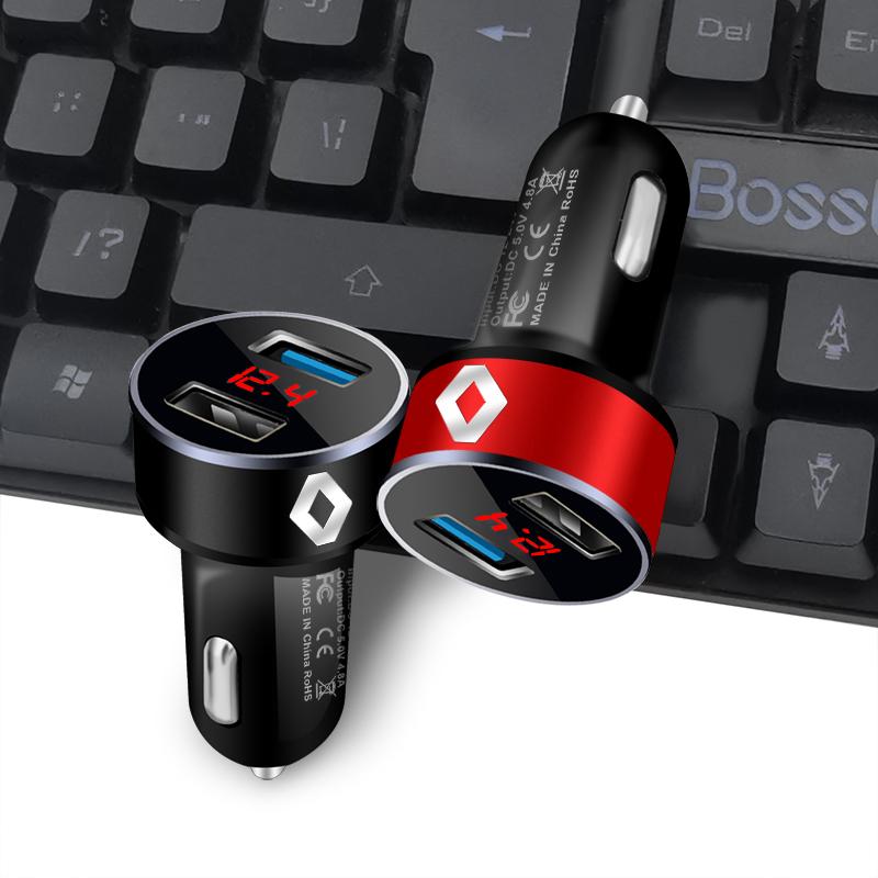 Încărcător Auto 2 Porturi USB Încărcare Rapidă Afișaj Digital Accesorii Auto Pentru Renault Dacia CLIO MK3 3 III MEGANE MK2 SCENIC MK2 5