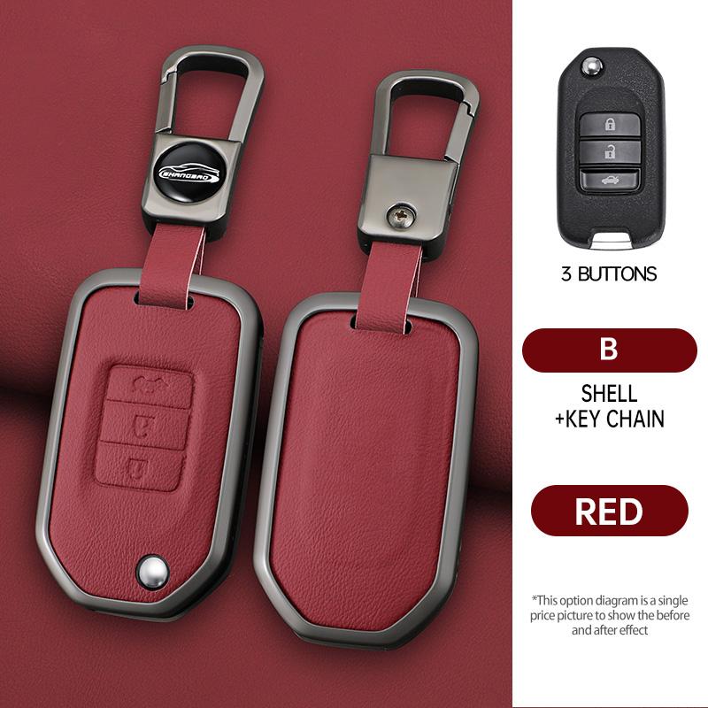 Interior Mouldings Zinc Alloy Car Key Case Cover Shell For Honda Civic Accord City Odyssey CR-V XR-V HR-V Vezel Jade Jazz Crider