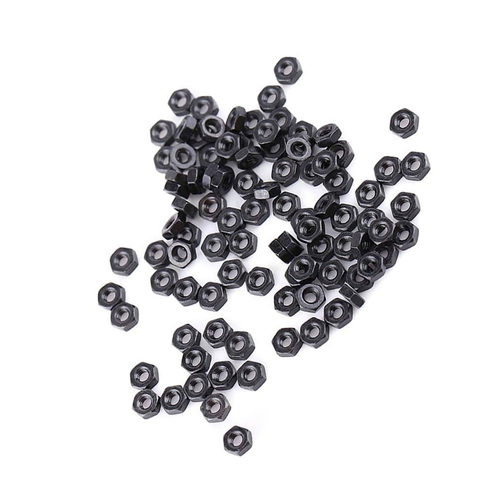100pcs Din934 M2 M5 Black Zinc Plated Carbon Steel Metric Thread Hex Hexagonal Nuts