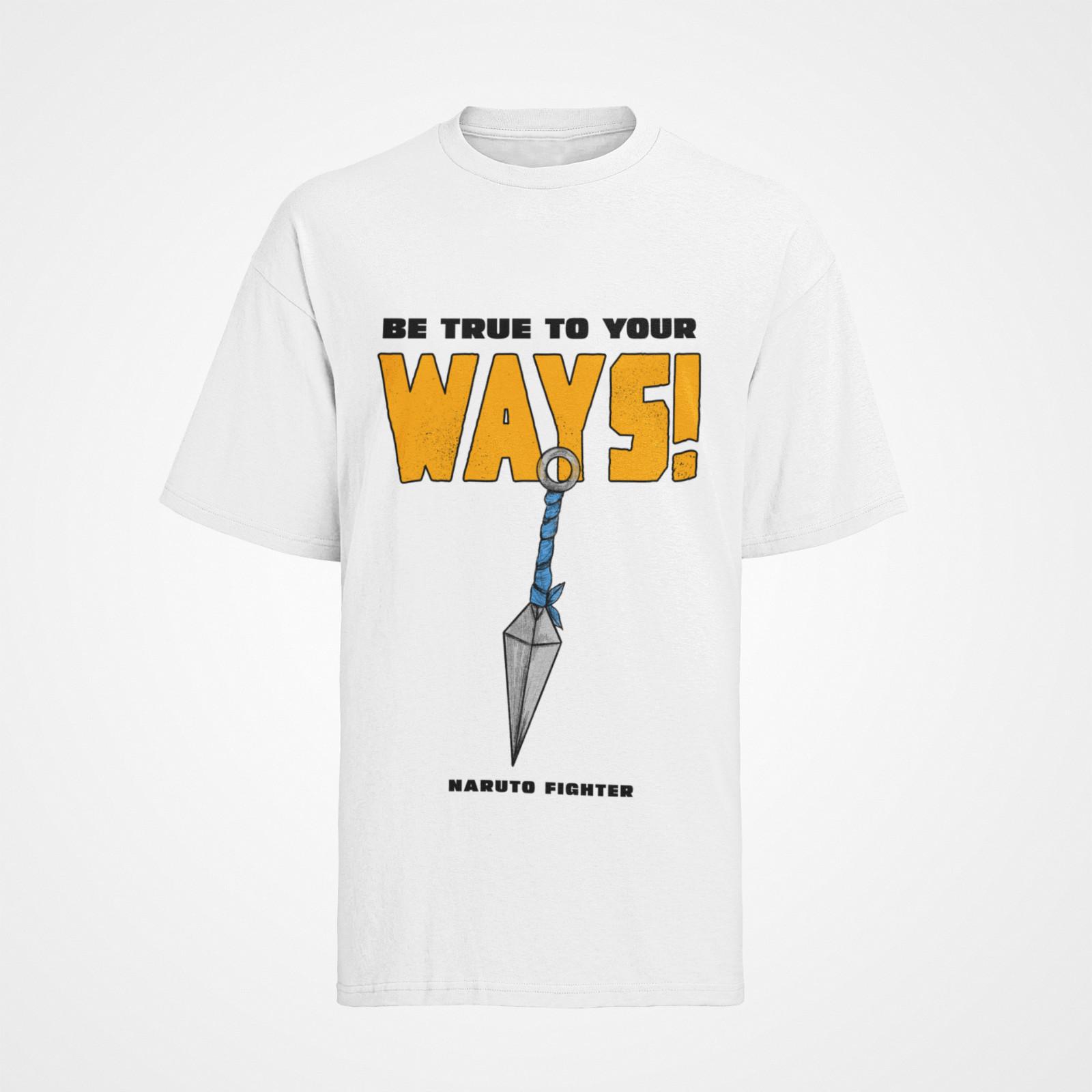 Herren T-Shirt Mens Womens Tees Top Bio Baumwolle Naruto Ninja Way Fighter 3XL