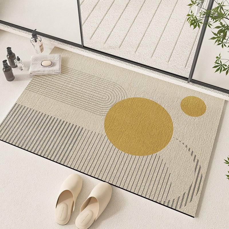 Silica Diatomite Bath Mat Absorbent Fast Drying Non Slip Floor Rug Bathroom Entrance Modern Minimalist