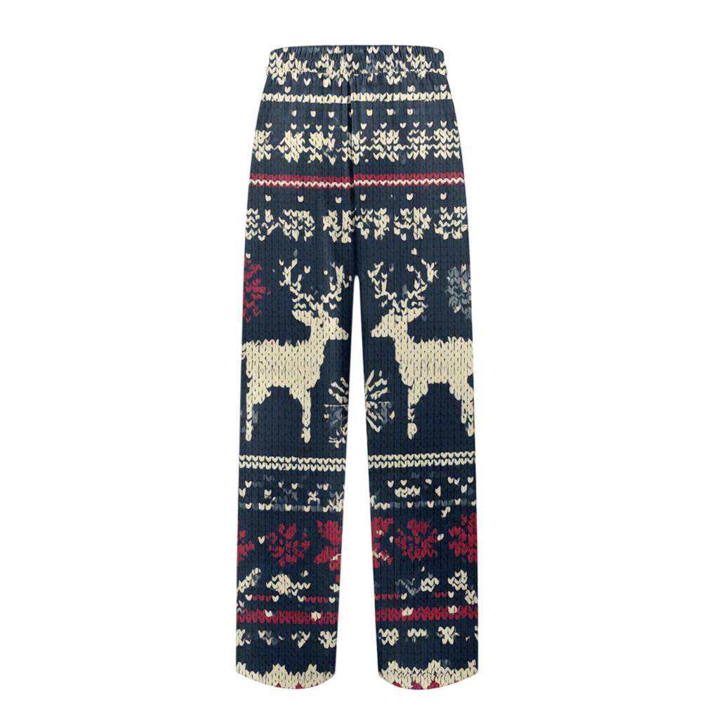 Herre Strikket Mote Trykk Lomme Casual Bukser Pyjamasbukser