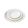 Gold Rimmed Jingdezhen Bone China Flat Plate - Elegant Ceramic Dinnerware for Home & Restaurant