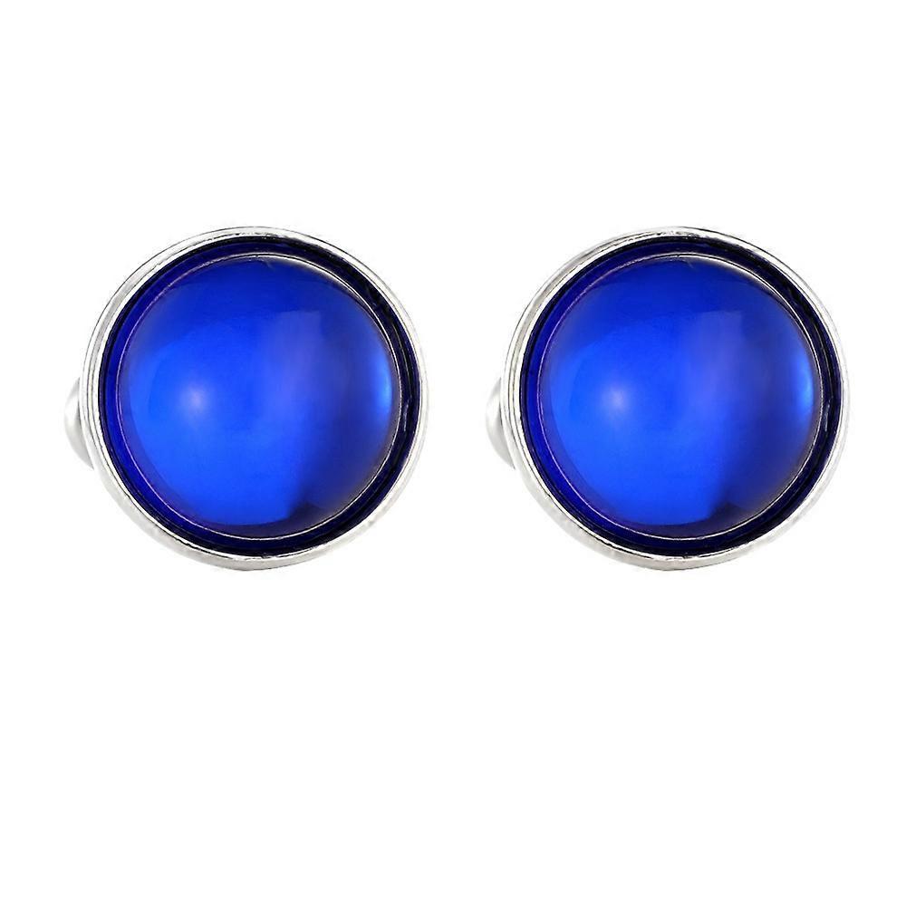 Simple round gemstone cufflinks for women, fashionable and unique, trendy, diamond-studded shirt cuffs, alloy.