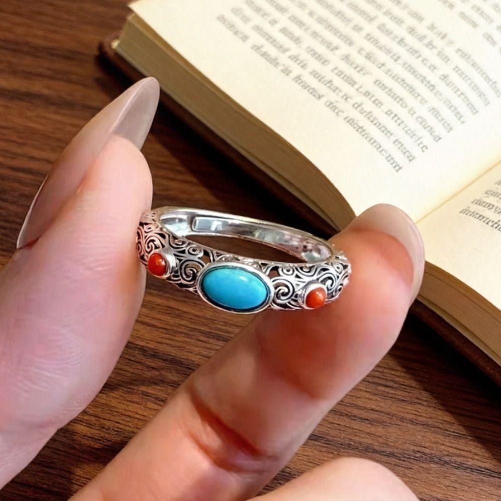 Hollow Out Auspicious Clouds Ring Adjustable Opening Irregular Opening Ring Gifts for Women Girl