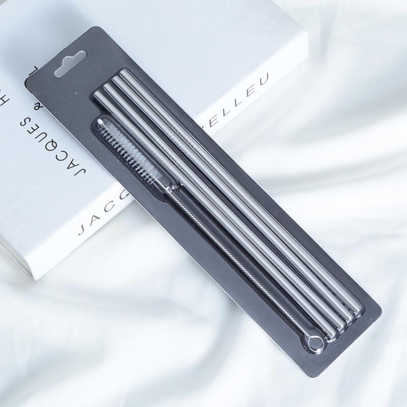 Stainless Steel Titanium-Plated Drinking Straw Set