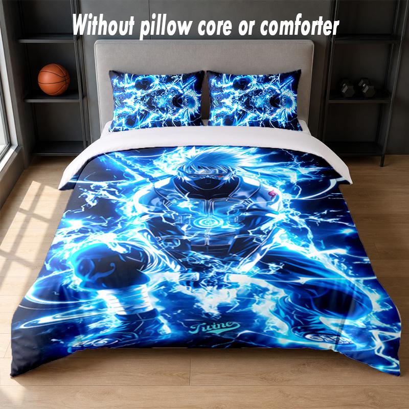 Kakashi Hatake Design Bed Bedding Set 1 Duvet Cover + 2 Pillowcases Soft Breathable Household Bed Linens