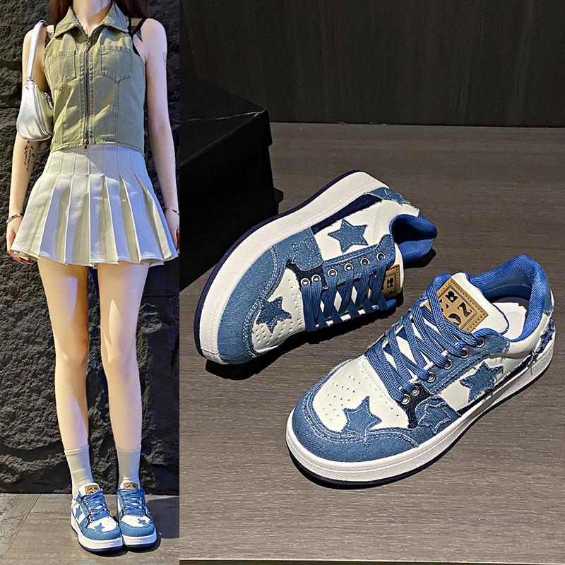 

Fashion 2025 New Vulcanized Casual Shoes Lace Outdoor Men s Sneakers Comfortable Shoes Breathable Women Skateboarding Shoes 35 синий