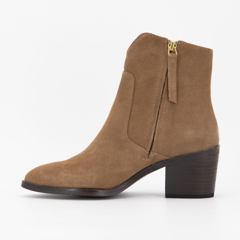 Bottines à talons en daim avec zip Femme ELWIN