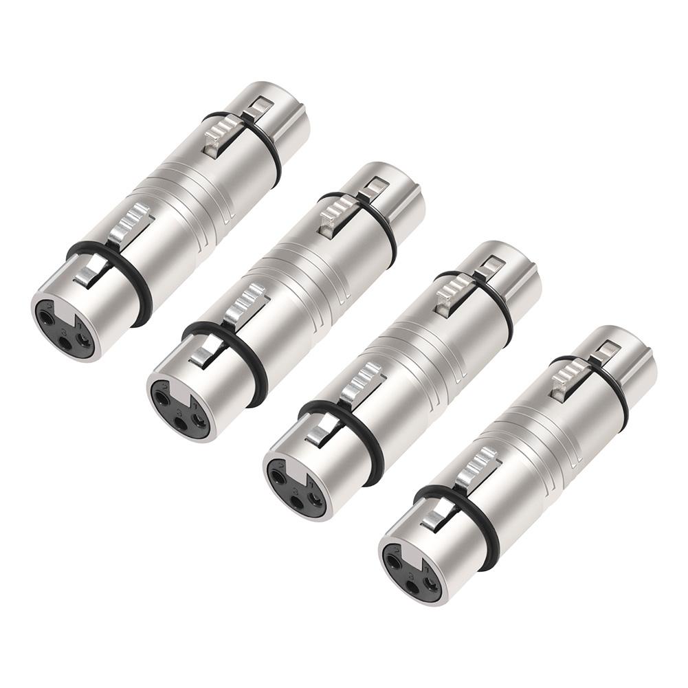 XLR 3 Pin To 3 Pin Microphone Line Adapter XLR Adapter XLR Female To Female 3 Pin Connector for Microphone Mixer