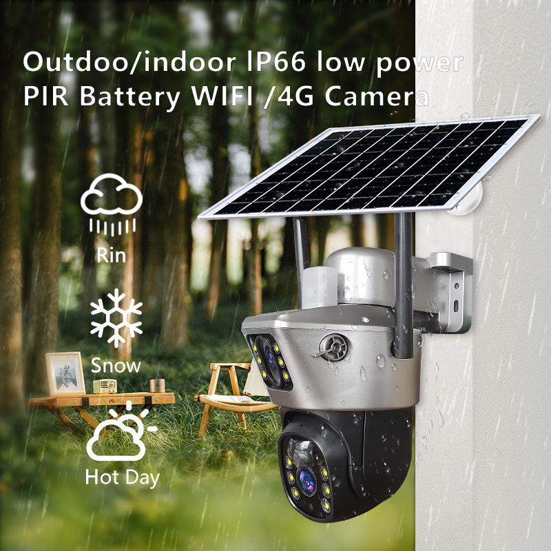 Wireless Solar-Powered Outdoor Night Vision Surveillance Camera with Low Power Consumption