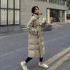 Stand Collar Windproof Coats Winter Women Buttons Big Pockets Long Parka Thickened Warmer Cotton Jacket Korean Puffer Jacket