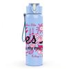 1PC Jesus Floral Letter Art 750ml Color Plastic Sports Water Bottle Leakproof Flip Straw Lid Suitable for Sports Office Home Use