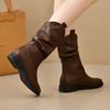 Fashion 2025 Women's Heeled Ankle Boots Fashion Leather Classical Shoes Designer Snow Winter Elegant Short Boots New Trends Zapatillas