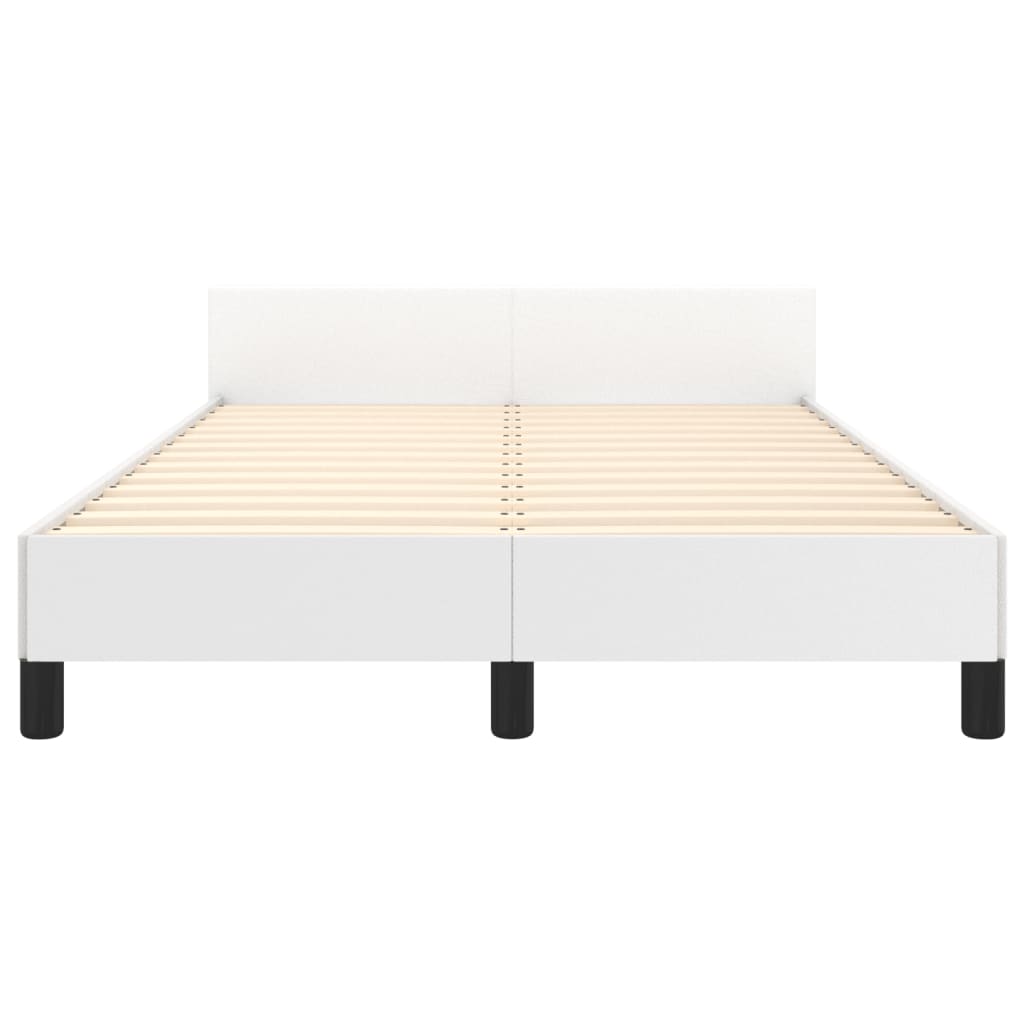 Bed Frame with Headboard White 120 x 200 cm Faux Leather