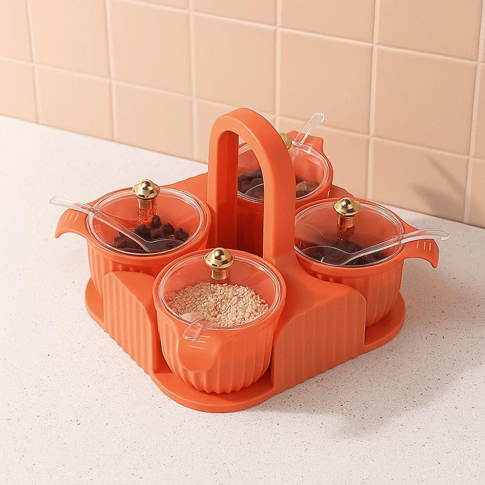 Sealed Multi-grid Seasoning Box Moisture-proof Salt Container Spice Seasoning Box  for Home