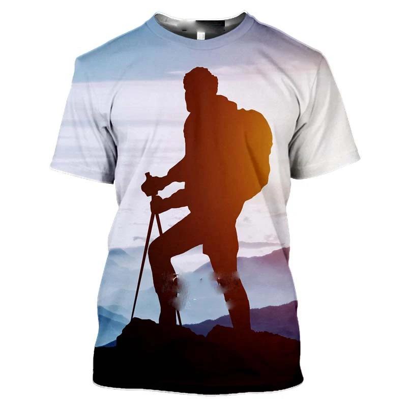 Mountain Climbing Hiking 3d Print Men s T-shirt Women T Shirt Men Summer Tees Casual Fitness S
