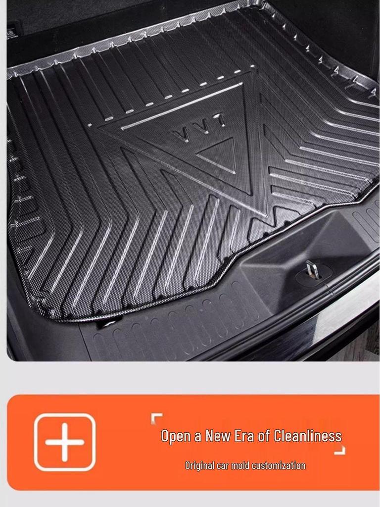 Cadillac XT6 Trunk Mat, Carbon Fiber Texture Interior Decor, Tail Box Mat