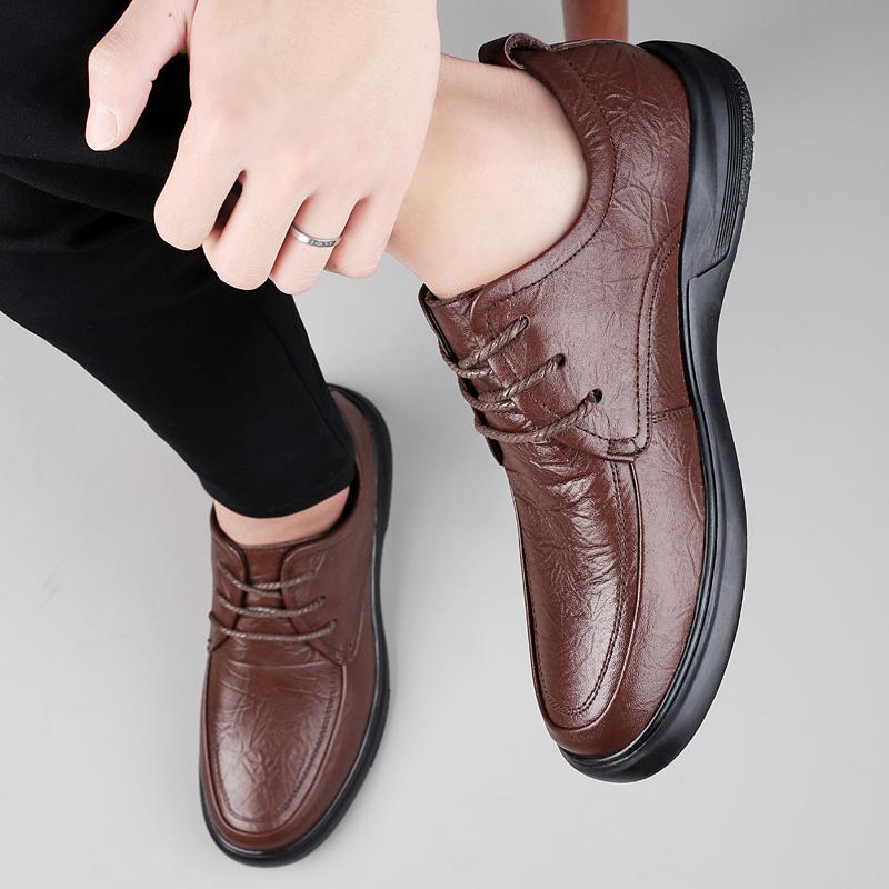 Модные мужские туфли для ходьбы из натуральной кожи — фото 7