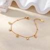 Light luxury niche stainless steel zircon round bead flower pendant bracelet fashionable simple titanium steel hand jewelry