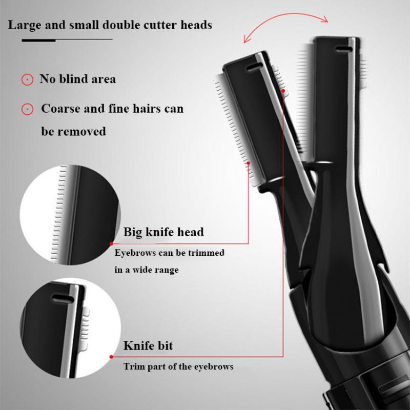 Xiaomi Electric Eyebrow Trimmer Razor Brow Shaping Portable Shaving with Duals Cutter Head Design Washable Hair Trimmer Razor Tools