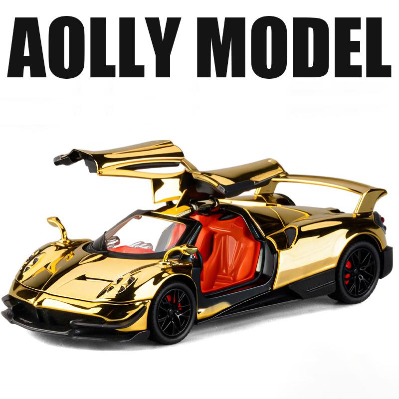 1/24 Pagani Huayra BC Supercar Legierungsauto Diecasts & Spielzeugfahrzeuge Metallspielzeugauto Modell Sound und Licht Sammlung Kinderspielzeug