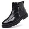 Men's Genuine Leather High Top Winter Boots - Warm Velvet-Lined Casual Martin Boots in British Style.