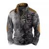Spring Autumn Men Clothes Long Sleeve 3D Digital Print 100% Polyester Elastic and Suitable for Sports and Casual Wear