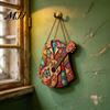 Artistic Window Hanging Western Country Art Suncatcher, Jacket & Guitar Stained Glass Style Sun Catcher, Home Accessories 2D Acrylic Ornament for Wall