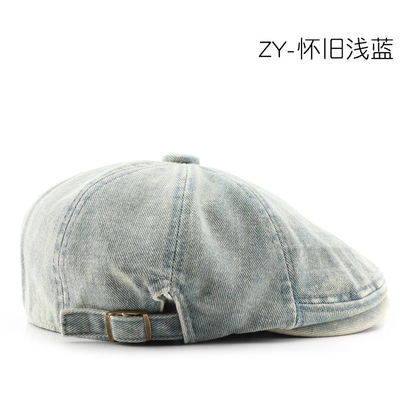 Women's Denim Octagonal Cap, Forward-facing Cap, Outdoor Sports Cap, Men's Travel Cap, Sun-protective Baseball Cap