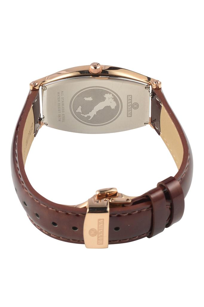 Mannina Tonneau Watch with Interchangeable Strap Brown Men's Two-Hand (MNN002-02) [Officially Imported]