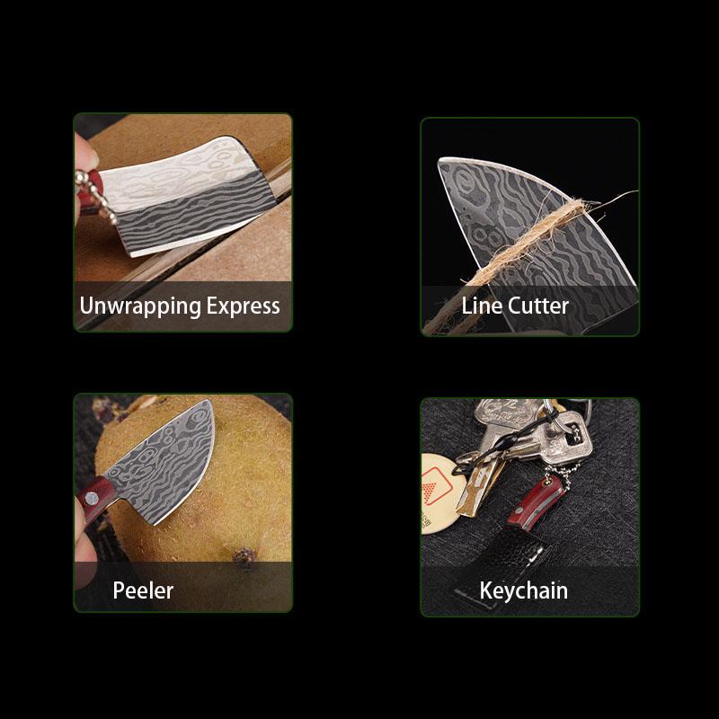 Stainless Steel Sharp Mini Kitchen Knife Box Express Unpackage Cutter Keychain Creative Paring Knife Portable Carry EDC Tool