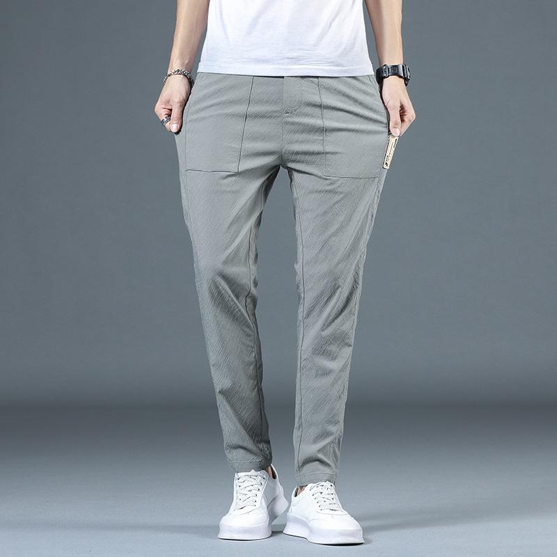 High-quality New Casual Trousers Men's Ultra-thin Slim Straight Korean Version of The Trend of Ice-silk Quick Dry Tide Men's Trousers