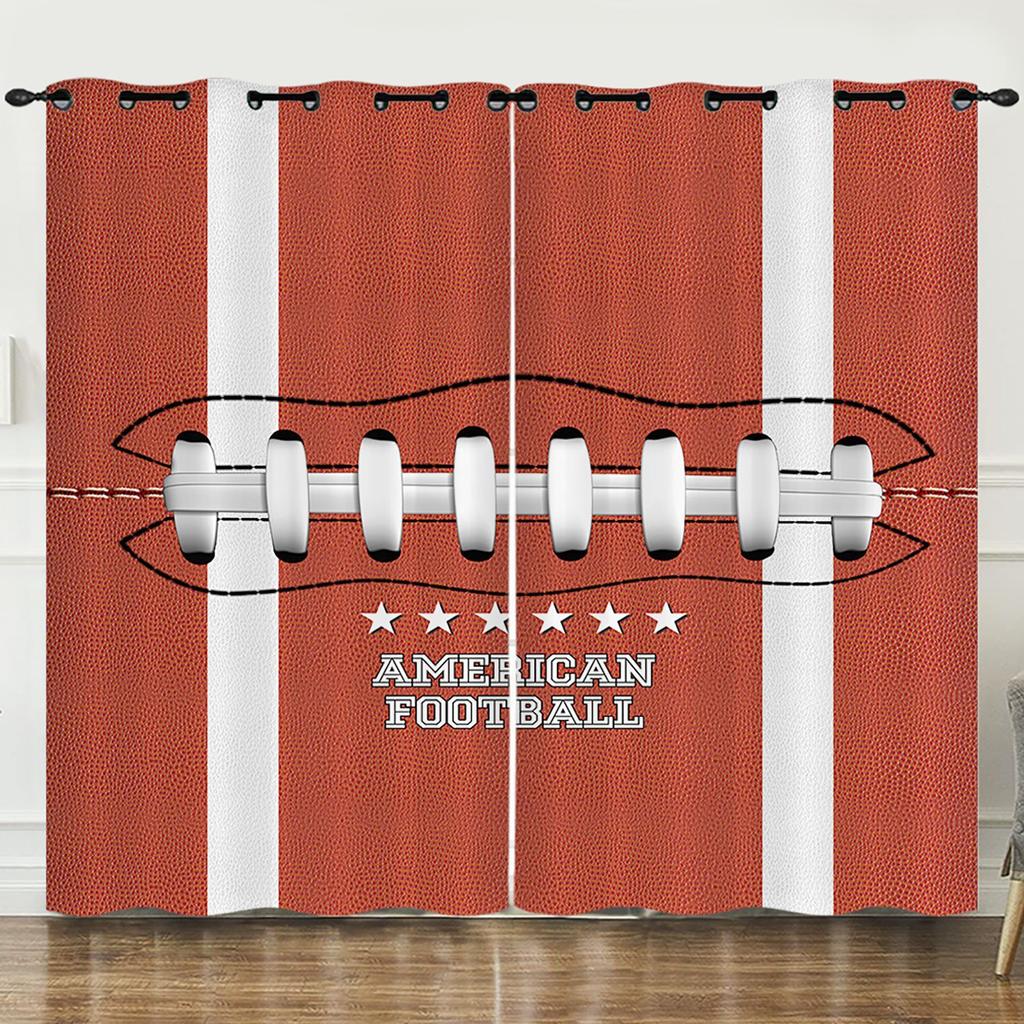 Curtains Sports World Cup 3D Digital Printing Blackout Curtain Punching