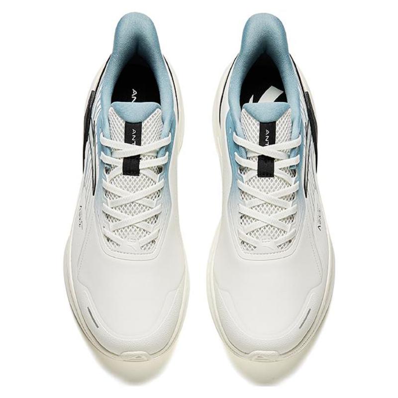 Anta DuCi4 Cushioning, Wear Resistant Low Top Training Running Shoes Men's White Green Leather Upper Sneakers 912355526-10