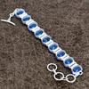 Blue Topaz Gemstone Handmade 925 Sterling Silver Bracelet 7-8" KKG-149