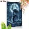 Lokimo Mermaid Moon Vintage Tin Sign Retro Nautical Wall Art Decor 8x12 Inch
