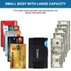 Wallet - Blocking Front Pocket Credit Card Holder - Metal Walletn With Cash Strap Money Clip