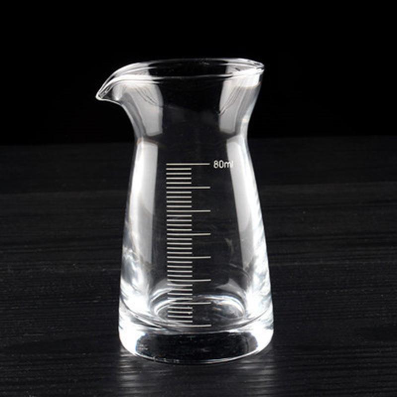 80ml Foreign Wine Glass with Scale Lines Household 2pcs Set Baijiu Dispenser Transparent Decanter Party Thick Bottomed Glass Cup