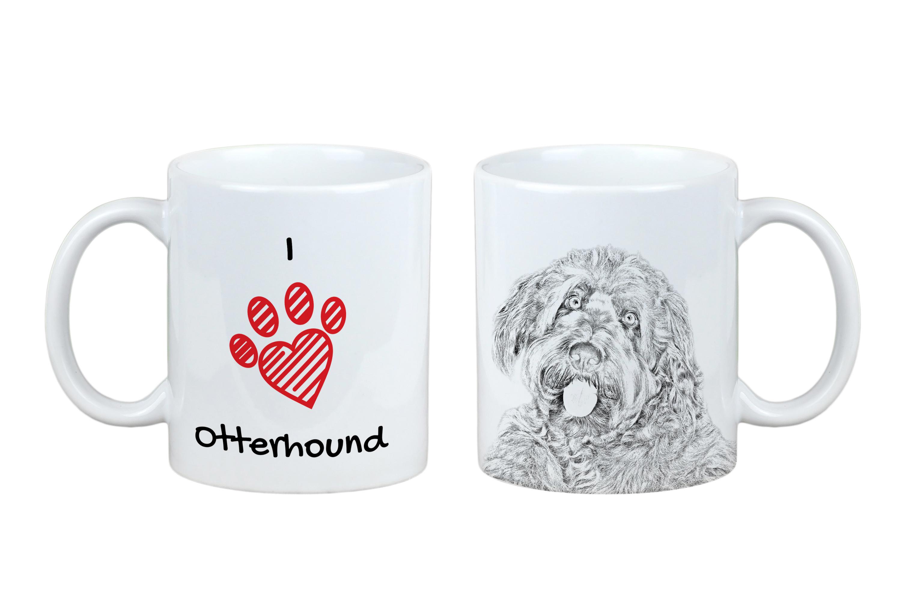 

Otterhound - cup with a dog, cute cup with graphics, a gift with your photo from the Art-Dog brand білий
