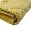 Chanel Compact Wallet Card with Chain Matrasse Lambskin Coin Case Yellow Lambskin Women Used